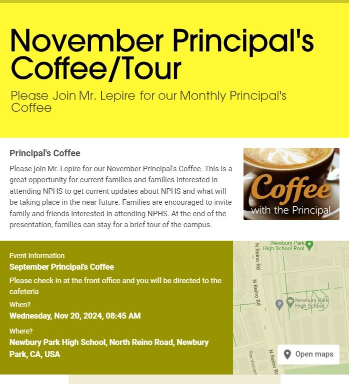  November Principals Coffee