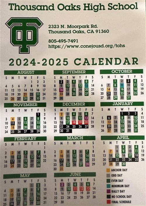 TOHS Calendar 