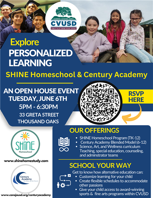 Explore Personalized Learning: SHINE Homeschool & Century Academy – Open House Event